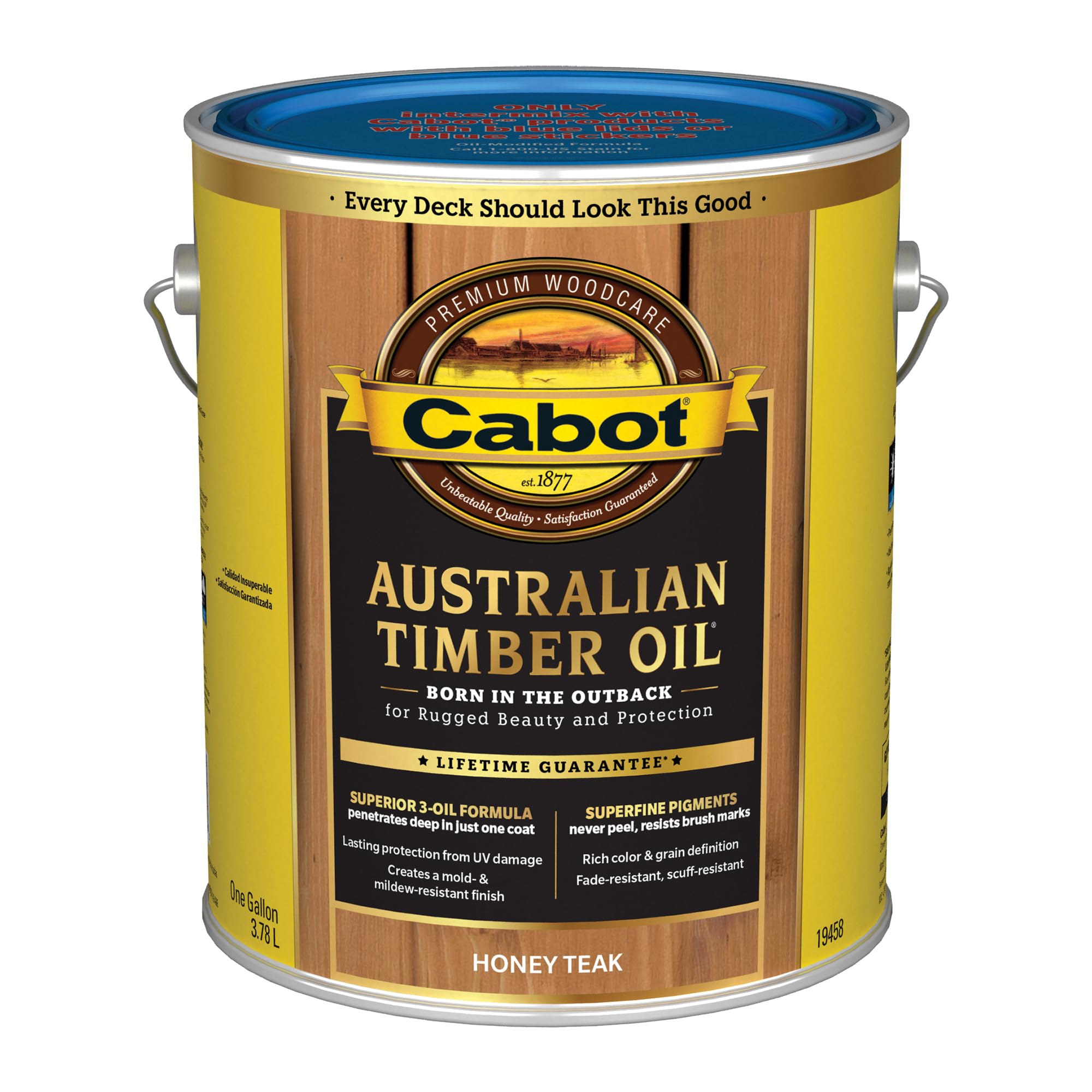 Cabot Australian Timber Oil Water Reducible, Honey Teak, 1 Gallon