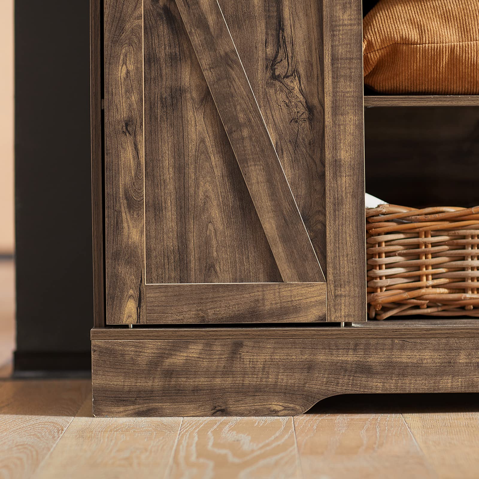 SoBuy Mueble recibidor aparador 120x40x70cm para recibidor | Mueble almacenaje puerta corrediza granero + estantes ajustables, PB E1, capacidad 50kg FSB60-N