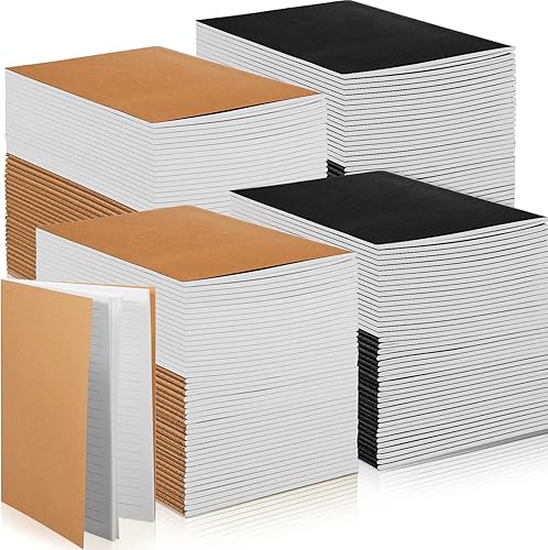 Paquete de 300 cuadernos de papel kraft tamaño A6 con forro pequeño, cuaderno de bolsillo a granel para niños, estudiantes, escuela, oficina,
