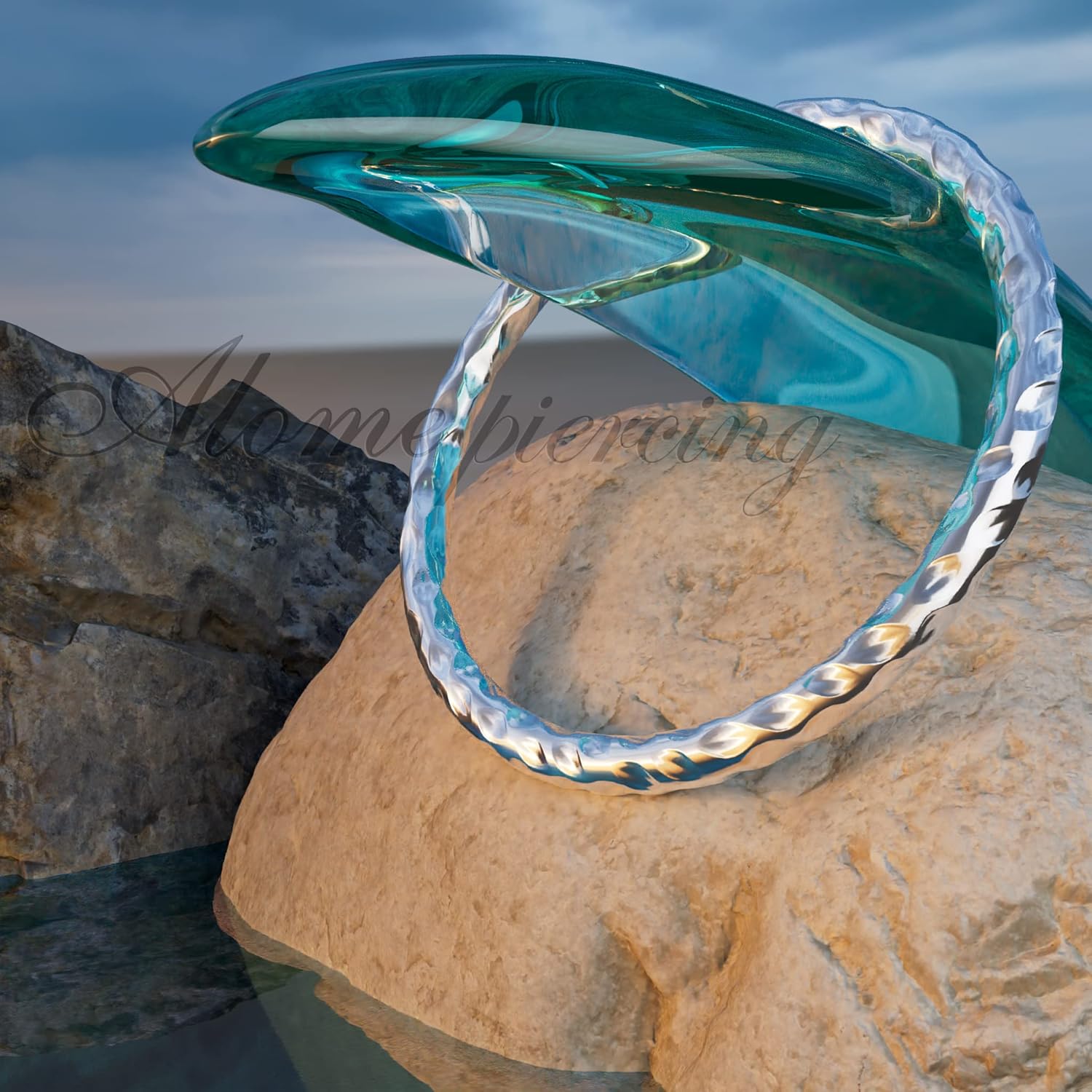 20 gauge snug Nose Hoop - thin nose Piercings hoops - Silver Nose Ring hoop - cut wire - hammered - Sterling Silver - Image 6