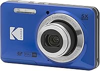 Kodak PIXPRO FZ55-BL 16MP Digital Camera: 5x Optical Zoom, 28mm Wide-Angle, 1080p HD Video, 2.7" LCD Vlogging Cam (Blue)