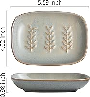 Vista 2 de Jabonera de cerámica con soporte, elevador de jabón para jabón de barra y esponja, jaboneras de ducha para baño y cocina, bandeja para guardar jabón