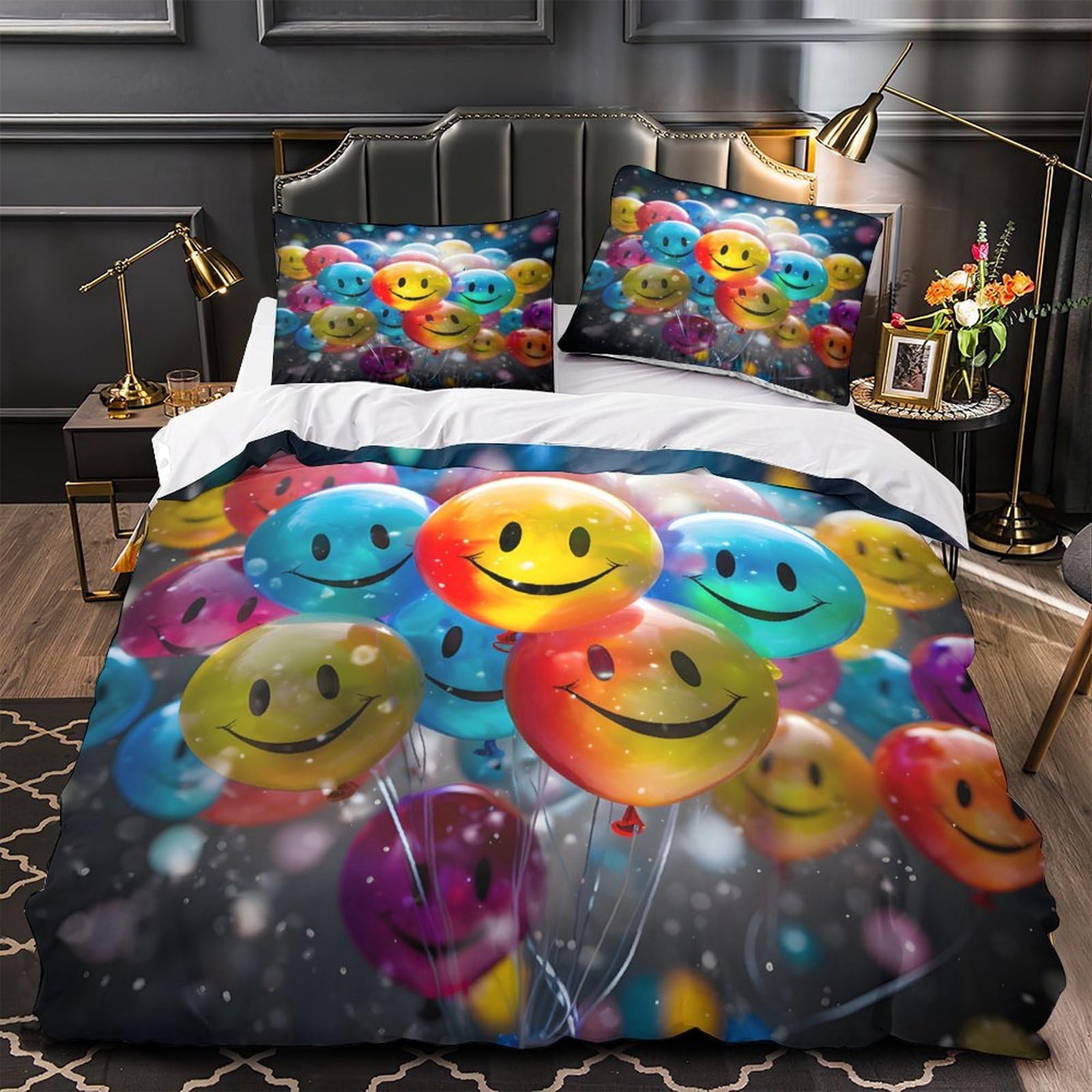 Housse de couette Joyeux Ballons 140x200cm, le cadeau idéal pour fille et ado