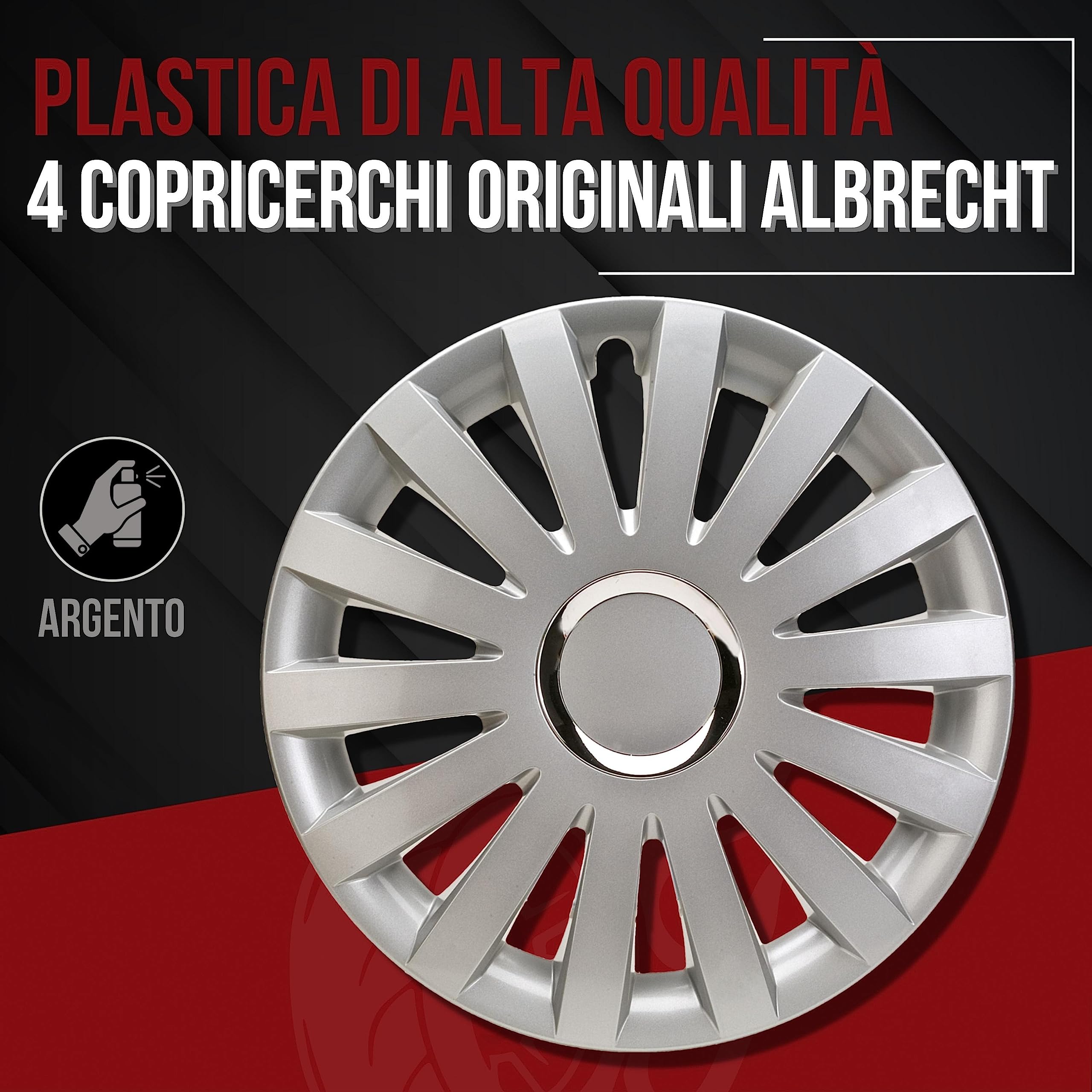 Albrecht Copricerchi 16 Pollici Argento Sail Set da 4 per Cerchi in Acciaio