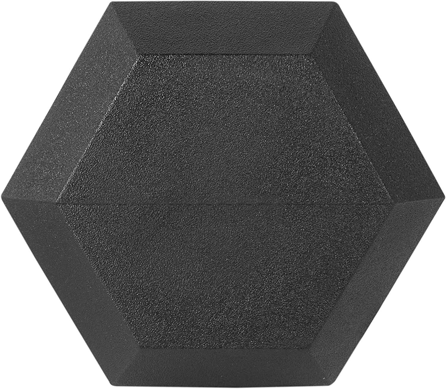 BalanceFrom Rubber Encased Hex Dumbbell in Pairs or Singles, Black