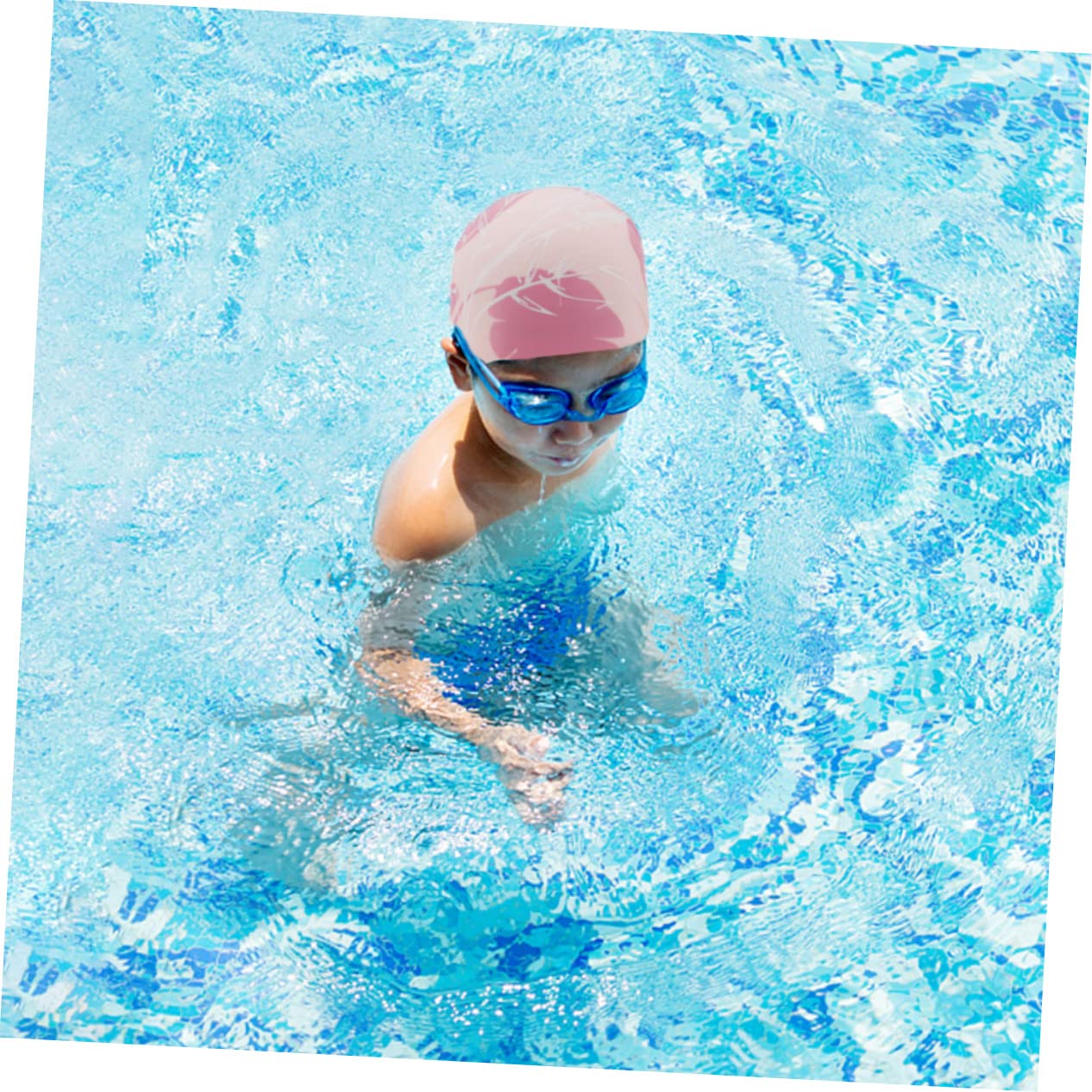Mipcase Bonnet De Bain Imprimé Bonnet De Bain pour Cheveux Longs Chapeau De Natation Adulte en Tissu Grand Casquettes pour Femmes Gel De Silice