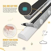 Vista 5 de Sleepah Protectores de cama para niños pequeños, protectores de riel de espuma viscoelástica, impermeables, lavables, de doble cara, antideslizante