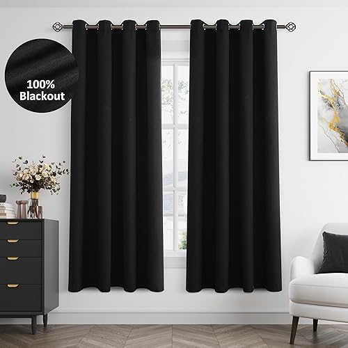 Miniatura 31 de Cream Linen Blackout Curtains 96 Length 2 Panels Set for Living Room Bedroom, 100% Black Out Thermal Insulated Linen Drapes, Room Darkening Grommet