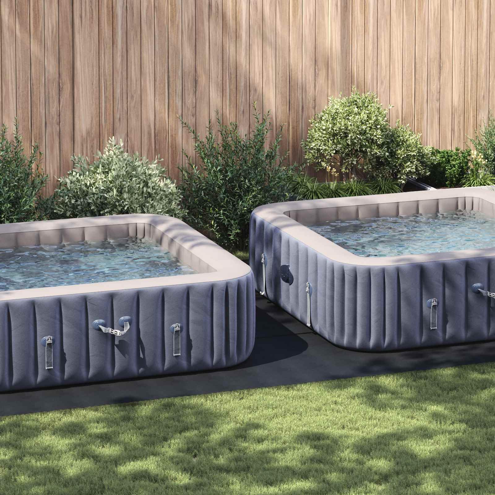 Tapis de Piscine Noir 750x372 cm Tissu Non tissé résistant Protection pour extérieur Spa Jacuzzi hivernage été Durable et Pliable, idéal pour Bassin et terrasse