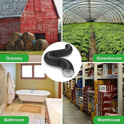 Vista 111 de iPower Manguera de ventilación flexible de 3 pulgadas y 8 pies de conducto de aluminio de 4 capas de protección para secadora para calefacción