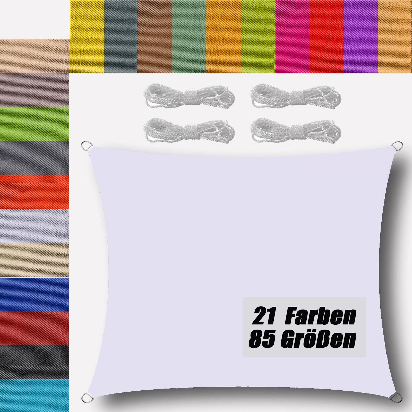 Ufamiluk Sun Sail Waterproof Rectangular 1.5 x 3 m Awning, Balcony Rain Protection, 95% UV Protection, Wind Protection, Canopy for Garden, Patio, Outdoor, Camping, Patio, Swimming Pool, Wh