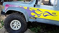 Vista 2 de Juego de calcomanías de cuerpo para Element RC Enduro Sendero escala 1/10 radiocontrolada Rock Crawler (llamas de defensa (morado sobre amarillo)
