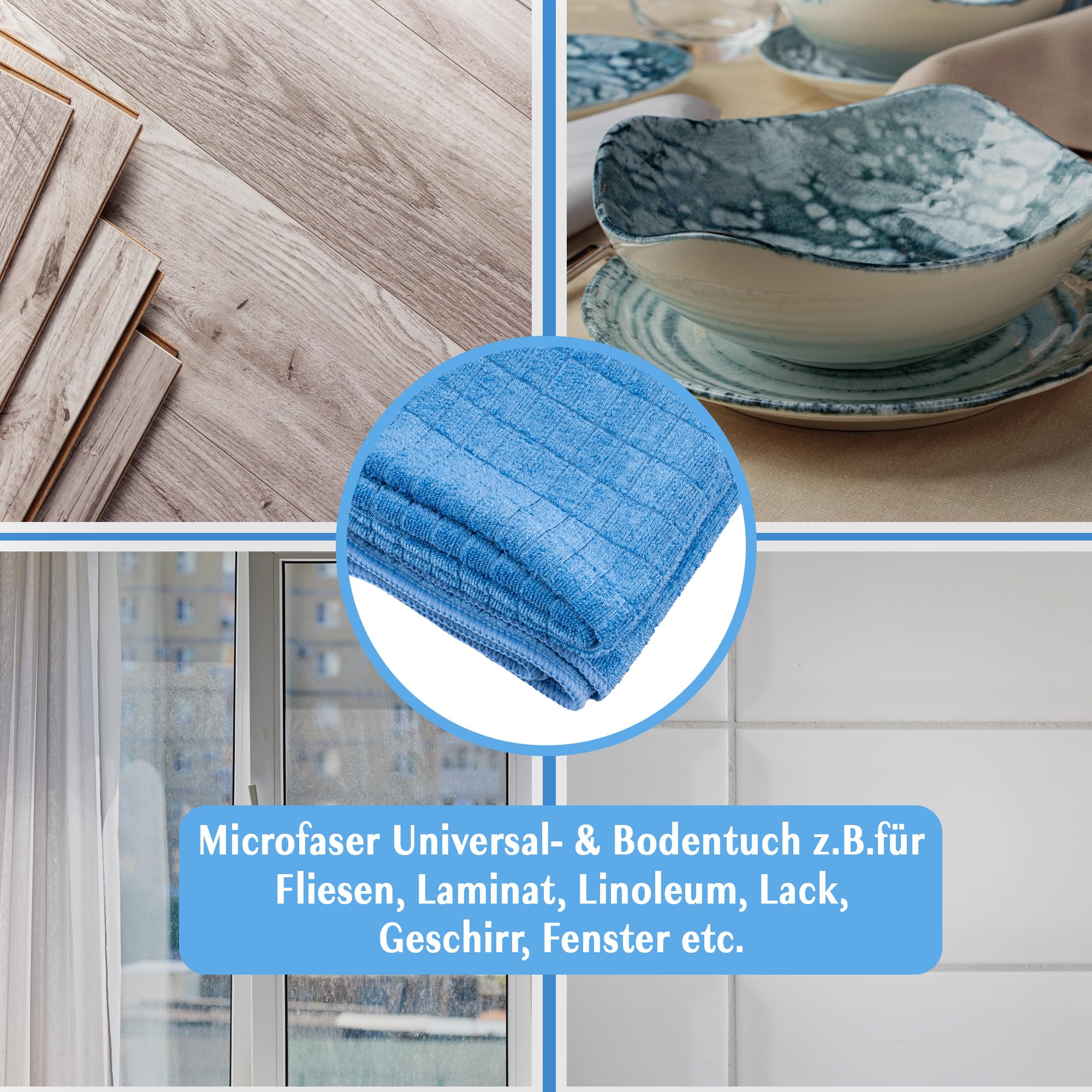 10 paños de cocina y paños de cocina (50 x 55 cm) – Paños de limpieza para cristal, cubiertos, platos y cocina – Paño de microfibra – Alta absorción y secado rápido