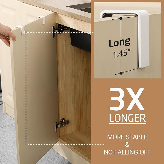 KES Over Cabinet Door Towel Bar Fit 1 Thick, Kitchen Towel Holder, Kitchen Towel Rack, Cabinet Towel Holder Scratchproof, White 2 Pack, KTH500S26-WH-P2
