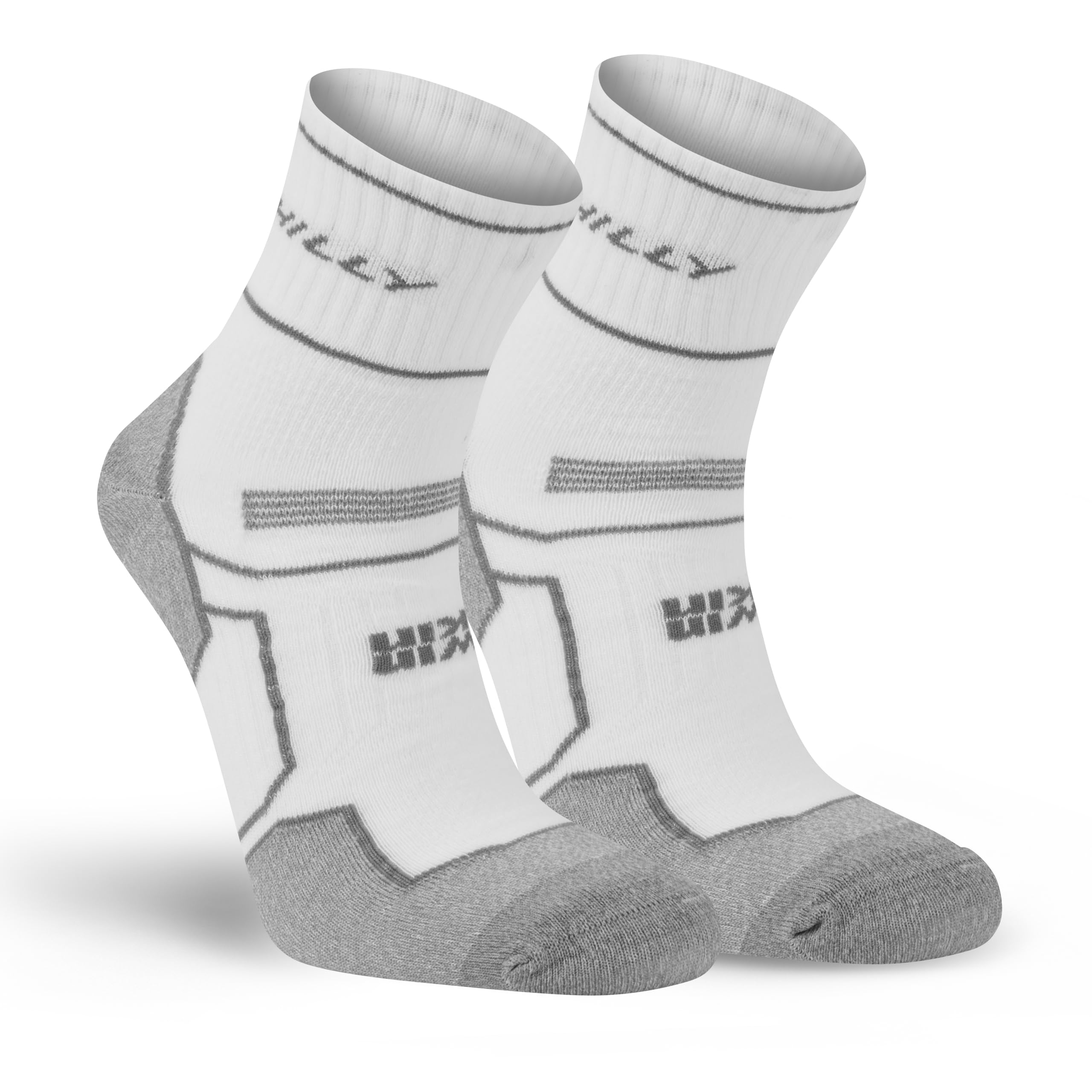 Hilly, Twin Skin, Anti Blister - Anklet - Med Cushioning, White/Grey Marl, L