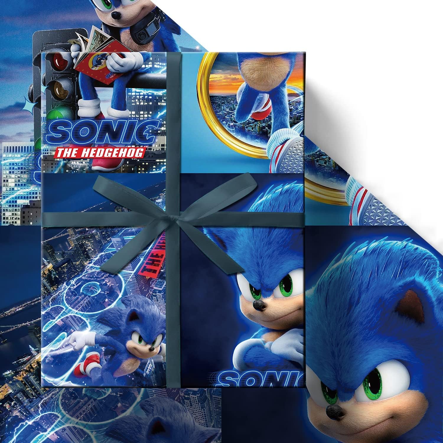 PADIEOE Pack of 5 Sonic The Hedgehog Gift Wrapping Paper 51x75cmKraft PaperDurable Gift Wrap