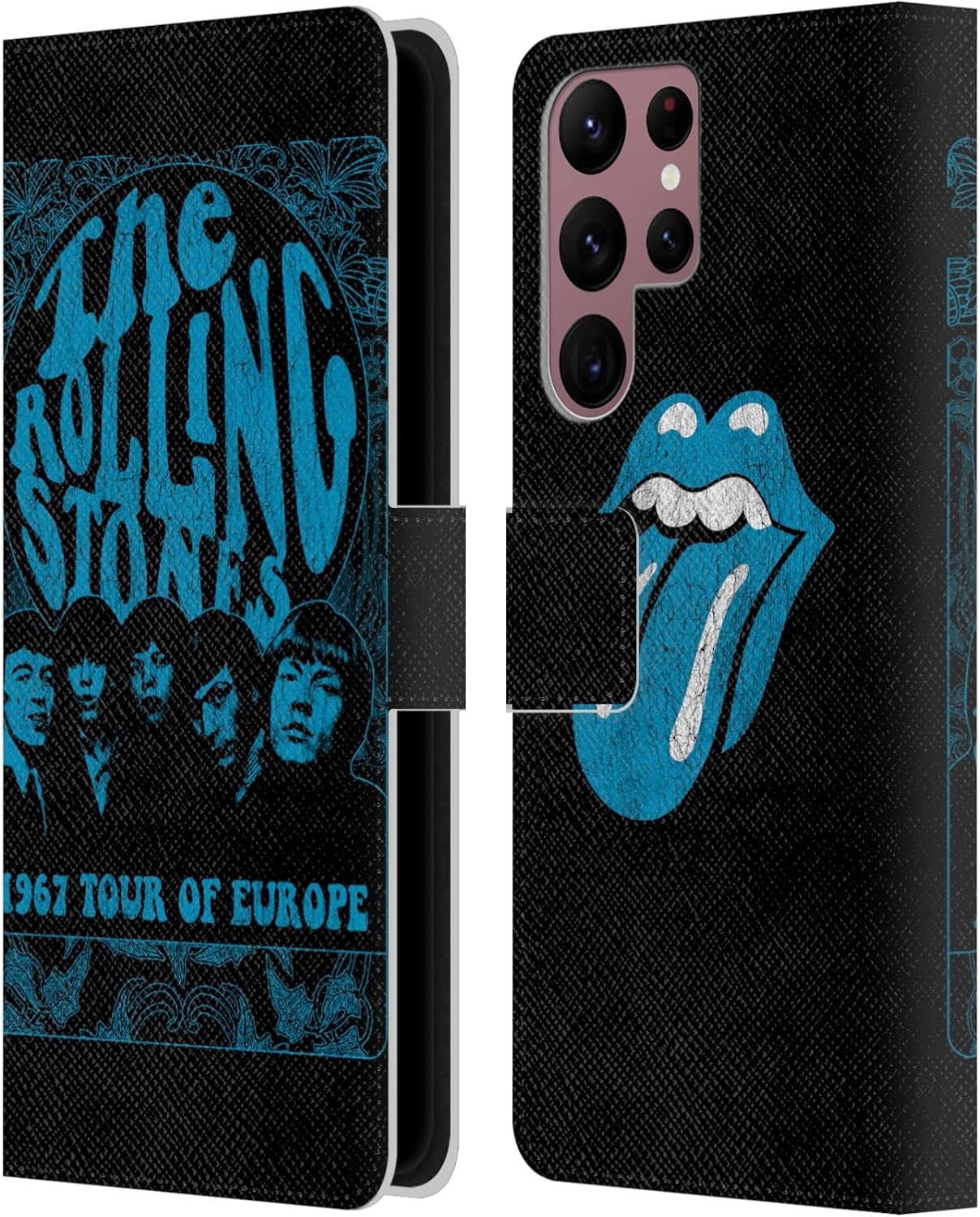 Head Case Designs Officially Licensed The Rolling Stones Europe 1967 Tours Leather Wallet Case Compatible with Samsung Galaxy S22 Ultra 5G