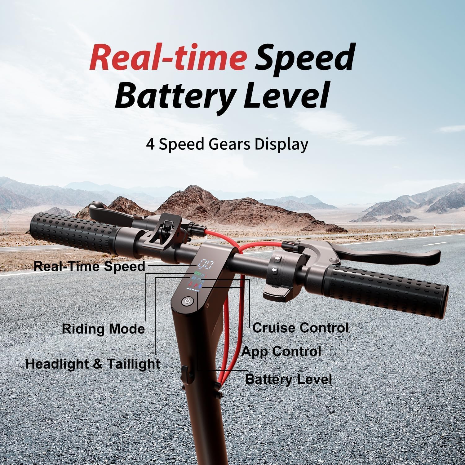 Electric Scooter, 9.3" Pneumatic Off-Road Tires, 750W Powerful Motor, 25 Miles Range, 22 MPH Max Speed, Dual Brakes & Dual Shock Absorption, Foldable Commuting Electric Scooter for Adults