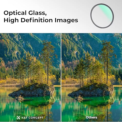 Miniatura 8 de K&F Concept Filtro de protección de lente MCUV de 2.835 in, 18 filtros UV multicapa ultra delgado con paño de limpieza (Serie K)