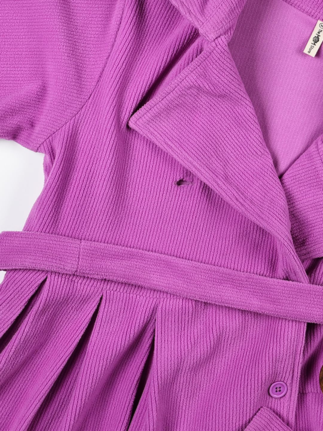 The Mom Store Women's Poly-Corduroy Maternity Trench Coat Full Sleeves Pre and Post Pregnancy Wear Winter Jacket (Lavender_M) 4