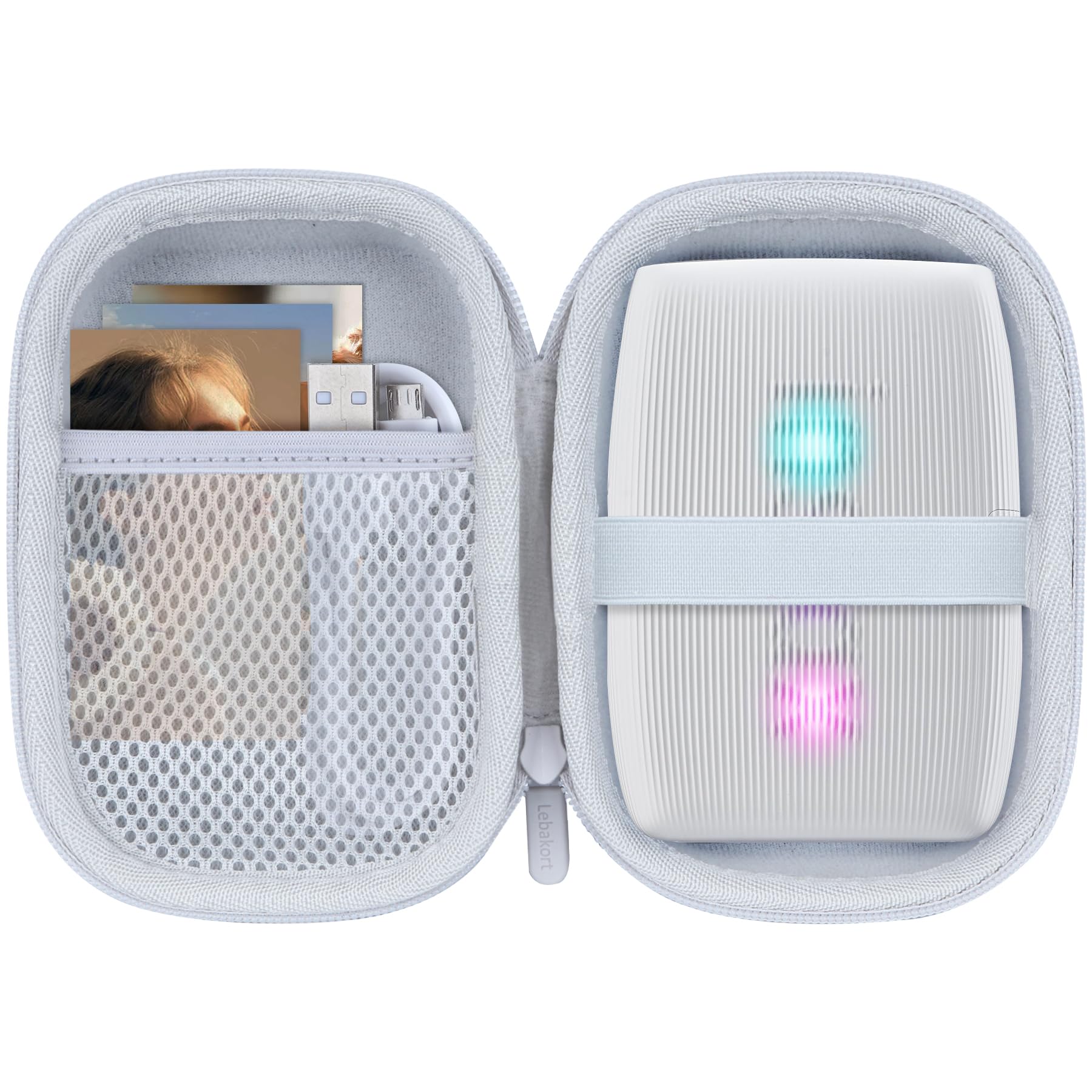 Lebakort Storage Case Compatible with Fujifilm Instax Mini Link 3 2 1 Smartphone Printer (Clay White Case)