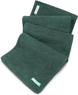 FACESOFT Eco Friendly Gym Towel for Working Out - Soft and Absorbent Cotton Exercise - No Synthetic Microfibers or Plastics - Sweat Towel for Gym, Fitness, Sports, Yoga - Hunter Green - 1 Pc