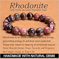 Vista 331 de MASSIVE BEADS Pulsera elástica de yoga hecha a mano con piedra natural, cristal curativo, energía, regalos para adultos unisex de 0.157 in, 0.236