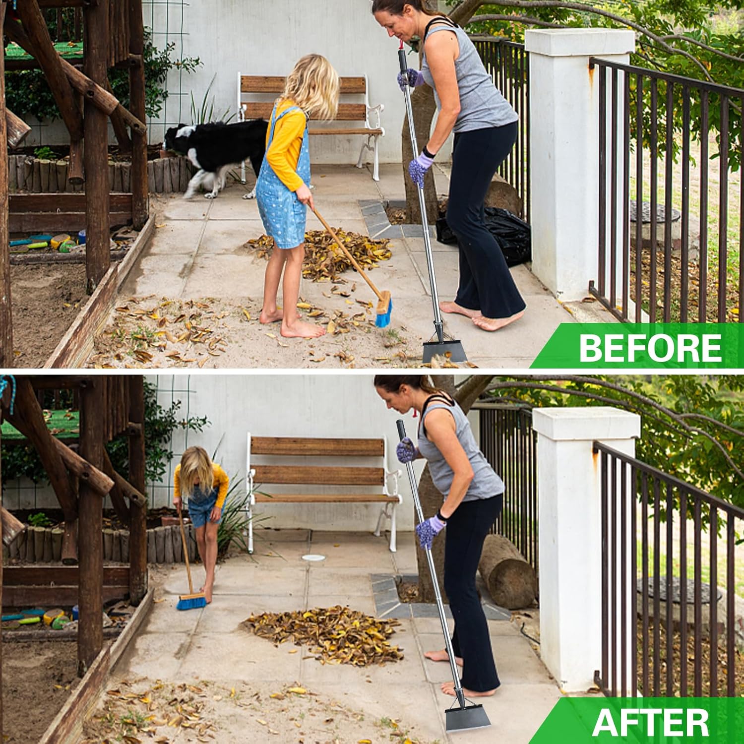Garden Flat Shovel,Floor Scraper, Heavy Duty Multifunctional Garden Cleaning Shovel with 56.5" Adjustable Long Handle for Sidewalk Scraping, Weeding, Digging, Snow Removal
