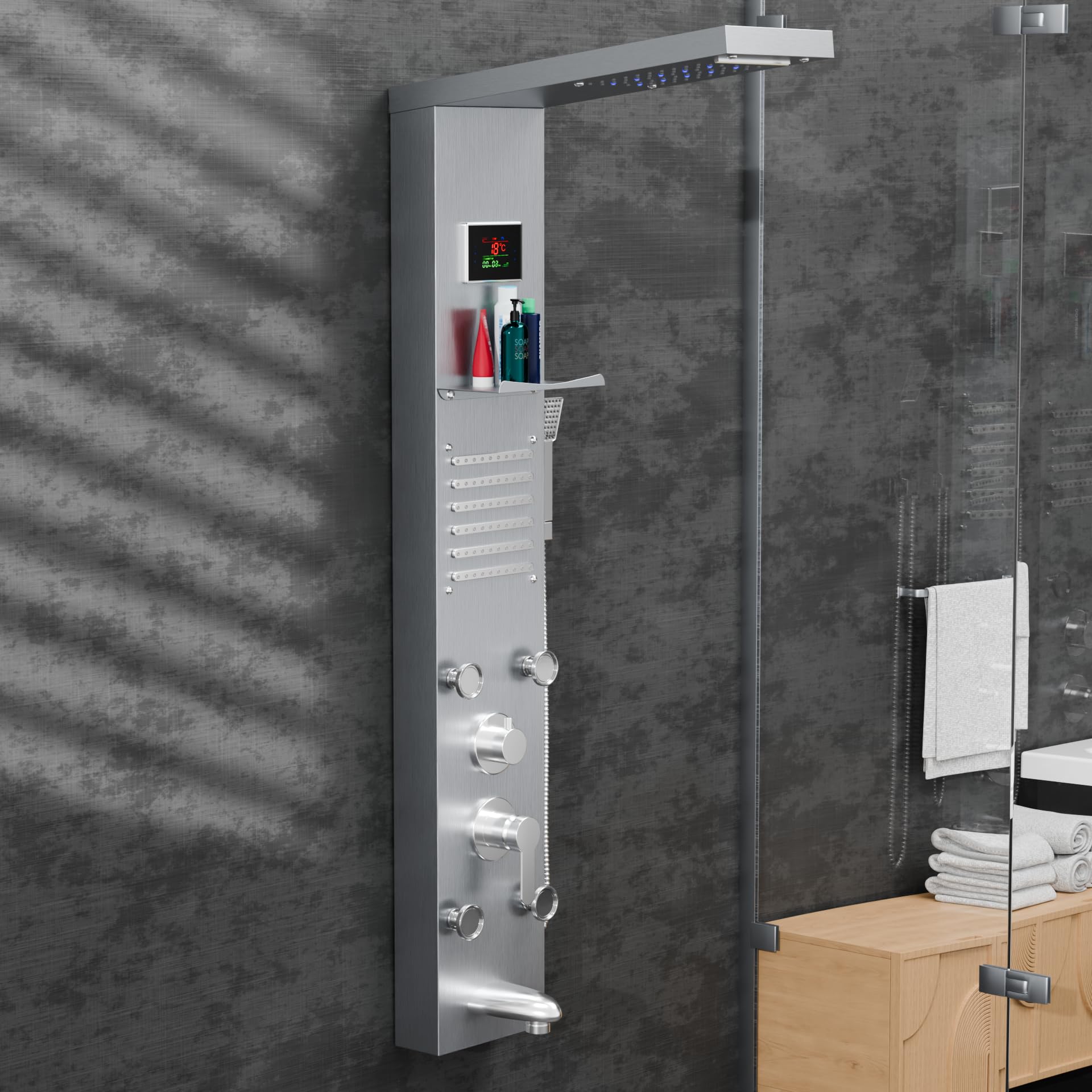 InArt 8-in-1 Shower System - LED Rainfall Shower -10 InArt 8-in-1 Shower System - LED Rainfall Shower -10