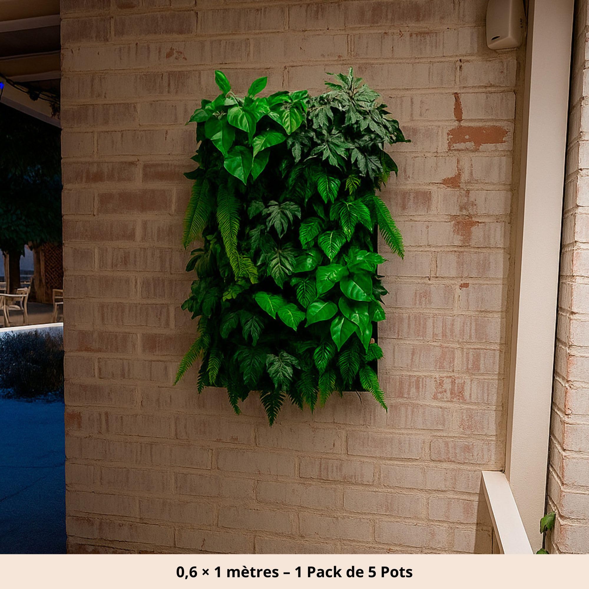 Mur Végétal, Pots pour Mur Végétal Naturel en Extérieur ou Intérieur, Potager Urbain, Système d’Auto-Irrigation, 60 x 100 cm