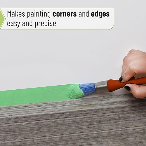 Miniatura 58 de Bates - Brocha de pintura para recortar, 0.75 pulgadas, mango ergonómico antideslizante, cerdas sintéticas, pinceles de corte para pintar, negro