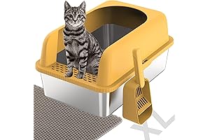XL Stainless Steel Cat Litter Box for Big Cats