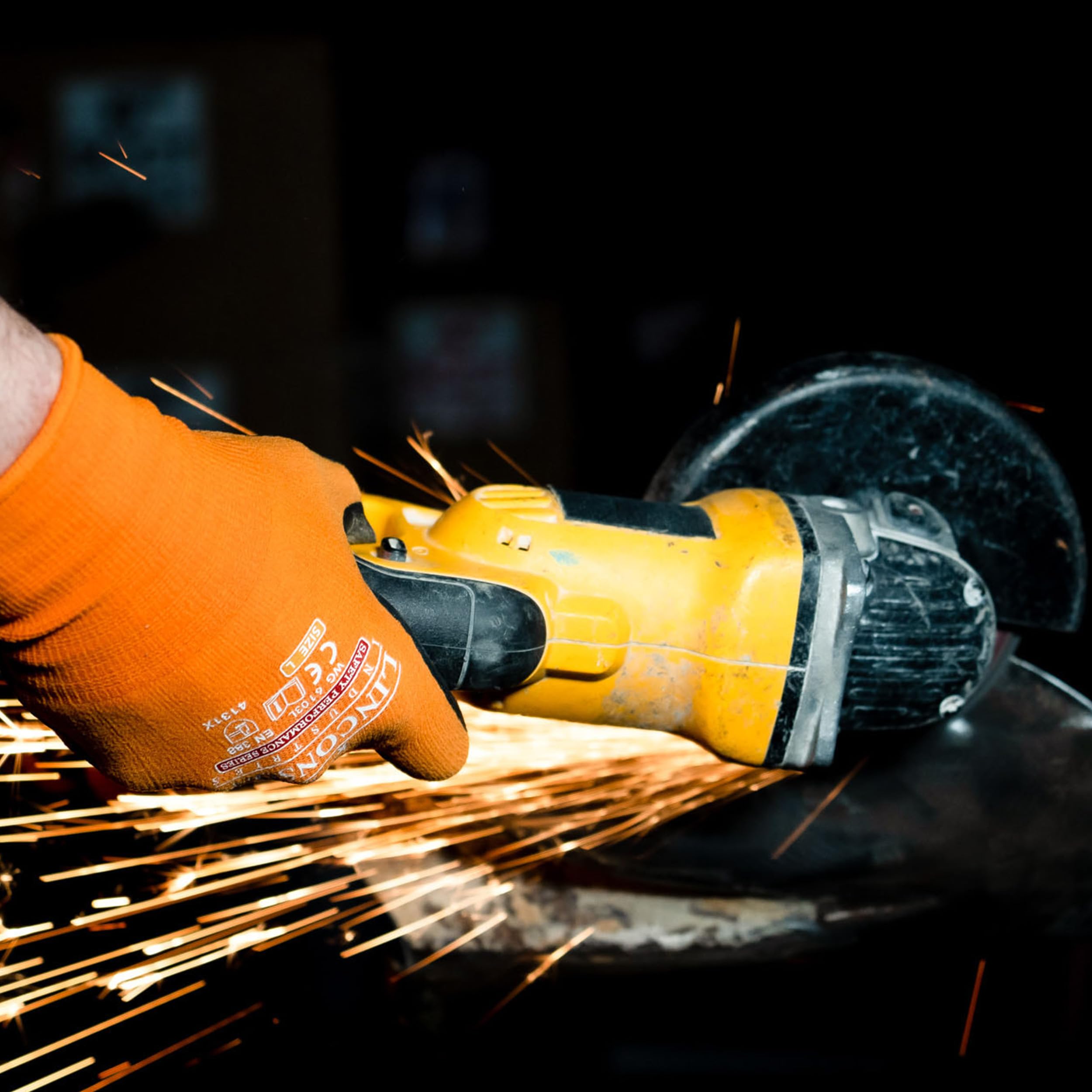 LINCONSON 6-pak elastycznych rękawic roboczych ze spandexu z nitrylową mikropianką, konstrukcja dłoni i dla mechaników, rękawice robocze (duże (6 szt.), niebieskie)