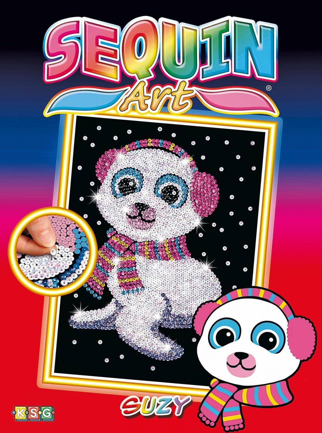 Sequin Art Red Suzy Seal
