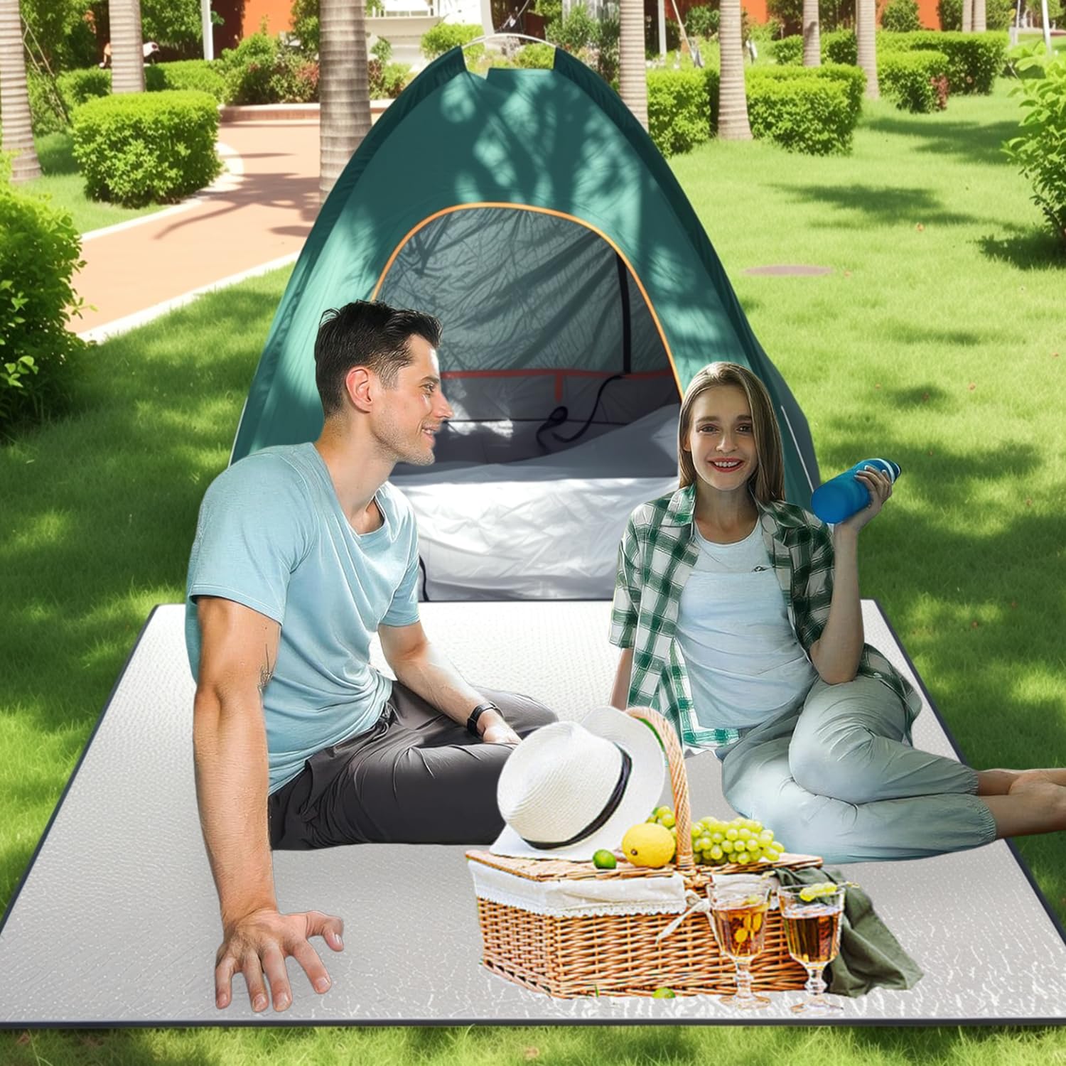 Tapis Isolant Camping Tapis de Camping Tapis de Sol de Camping en Mousse, Tapis Isolant Thermique Aluminium Étanche Pliable pour Camping Randonnée Voyage Pique-Nique Extérieur
