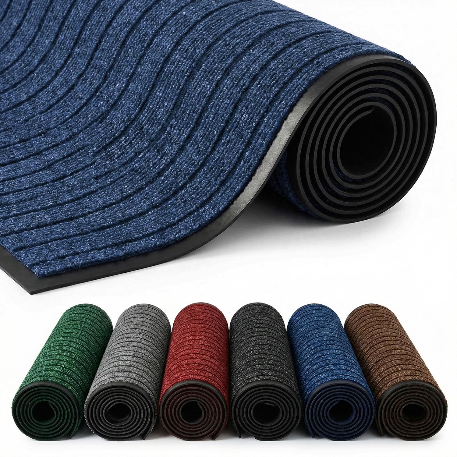Cozy Haven Rubber Doormat โ Outdoor & Indoor Heavy Duty Washable Non-Slip Doormat for Kitchen Garden, Inside & Outside Floor Mats, Waterproof and Dirt Trapper Entrance Doormats (45x75 cm, Blue) โ image 1