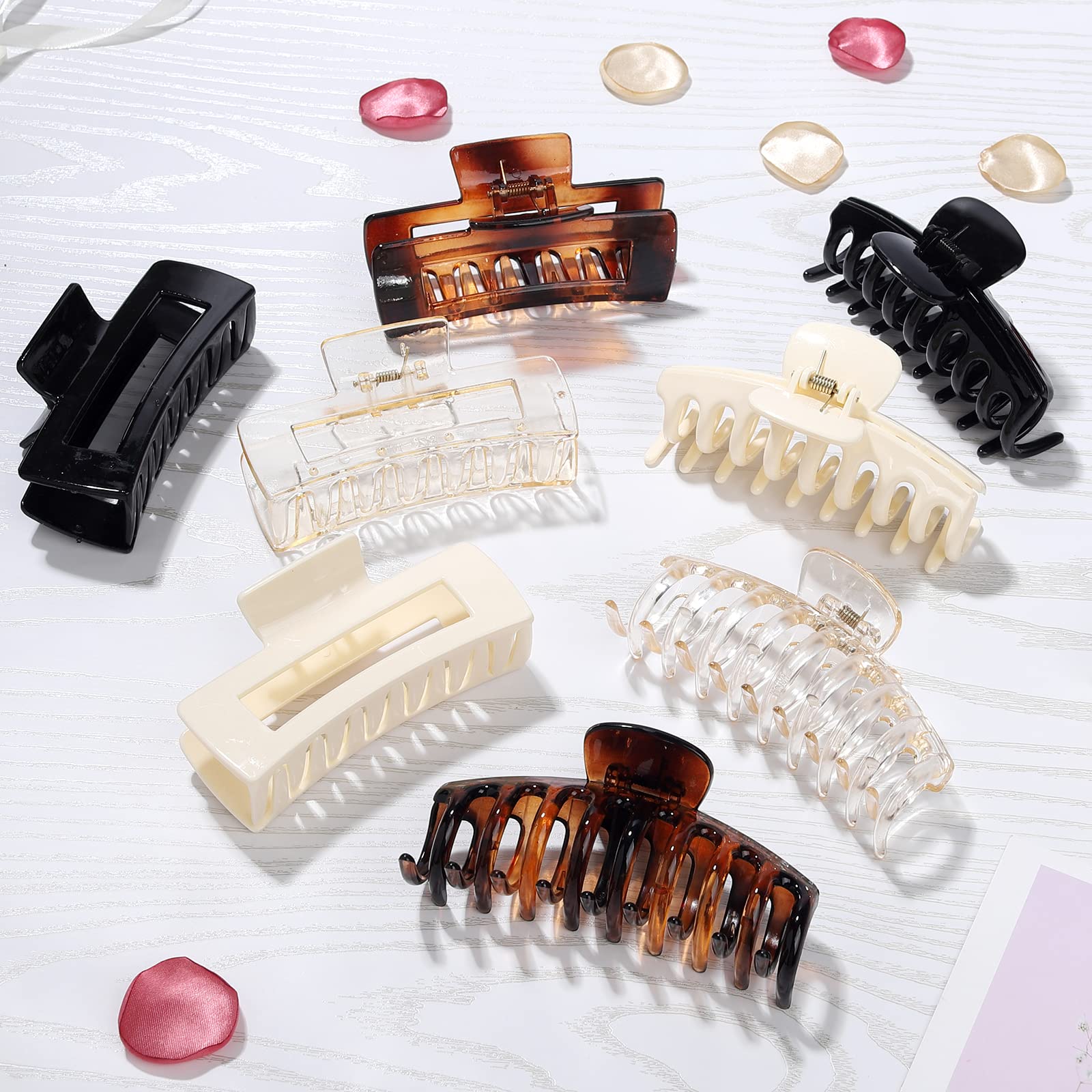 laxizar Claw Clip Hair Clip 8 Pack 4.3 Ihch Rectangular Hair Clips for Women Gir Amazon.com : laxizar Claw Clip Hair Clip 8 Pack 4.3 Inch  main image 2