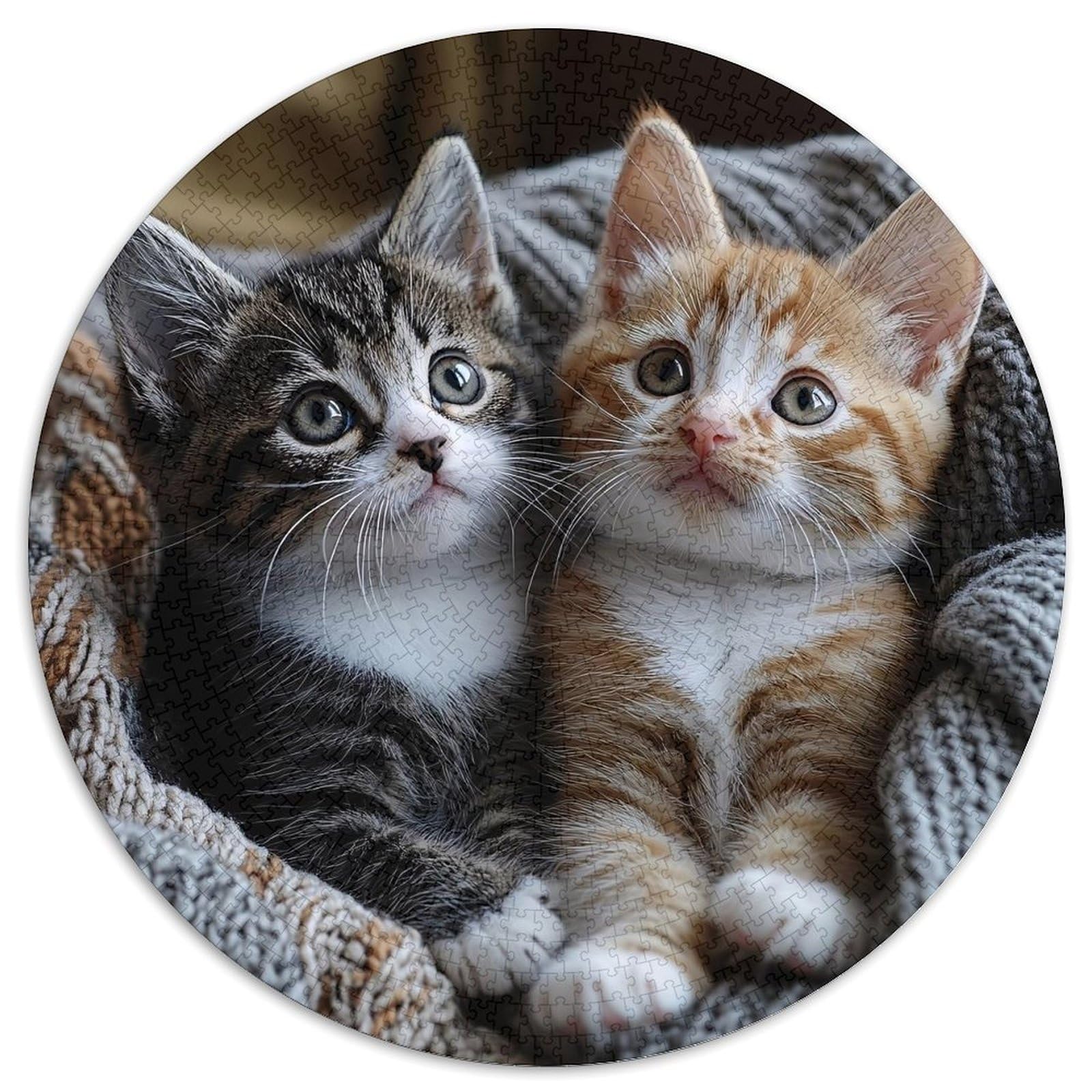 Puzzle de 1000 piezas de alta dificultad con diseño redondo de gatos 7