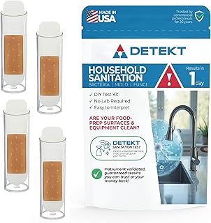 #1 Home & Kitchen Microbial Growth Test Kit by Detekt® – Simple DIY Mold and Bacteria Culture for Surfaces & Indoor Spaces – Made in USA (1 Kit = 4 Tests) with Online Identification Guide