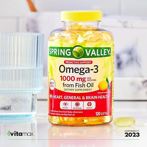 Miniatura 6 de Spring Valley Omega-3 de aceite de pescado 1000 mg, cuidado máximo, 120 unidades + guía exclusiva de vitaminas VitaMax (2 artículos)