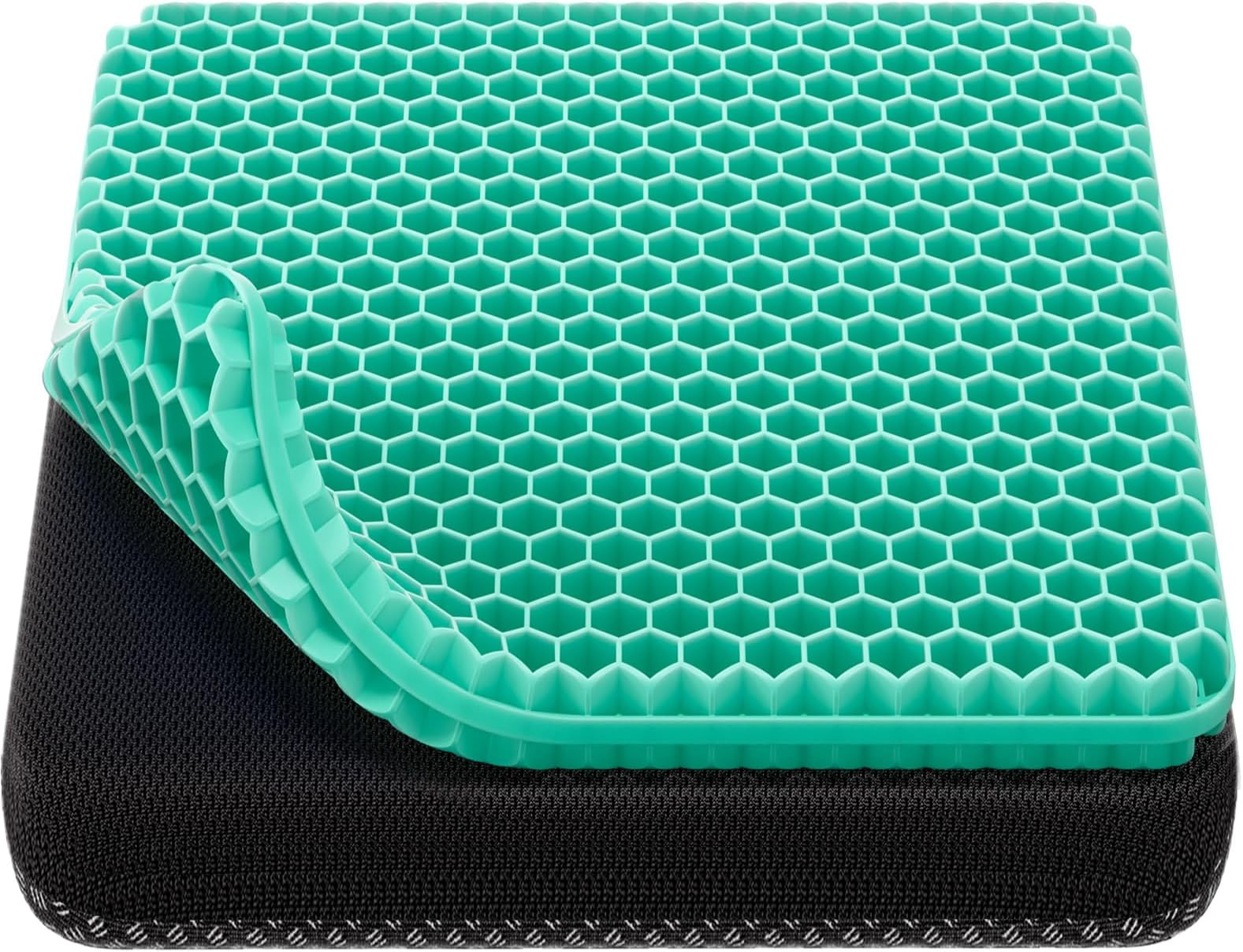 Gel Seat Cushion, Cooling seat Cushion Thick Big Breathable Honeycomb Design Absorbs Pressure Points Seat Cushion with Non-Slip Cover Gel Cushion for Office Chair Home Cars Wheelchair
