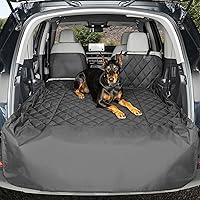 4Knines Split Cargo Liner for SUV Dogs: Heavy-Duty Waterproof Trunk Mat, Fits 60/40 Split Seats & Armrest, Machine Washable, Non-Slip (Large, Black)