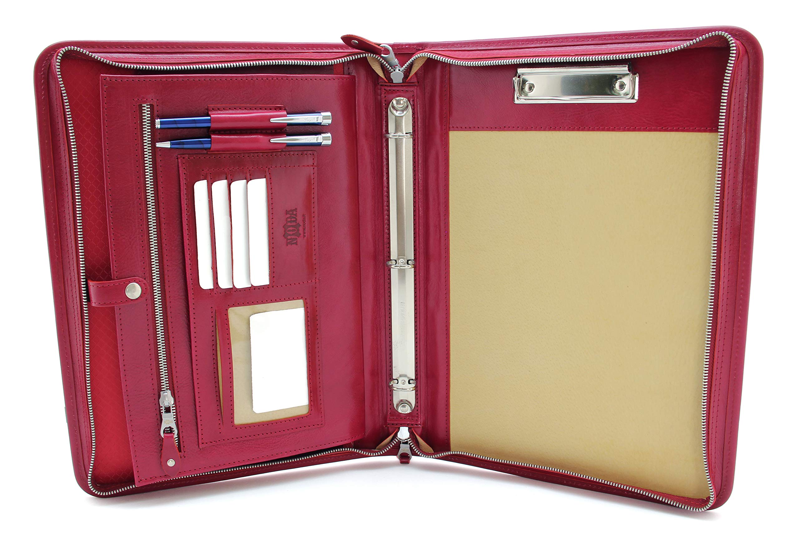 Noda Executive Leather Padfolio 3 raccoglitore ad anelli Professiona