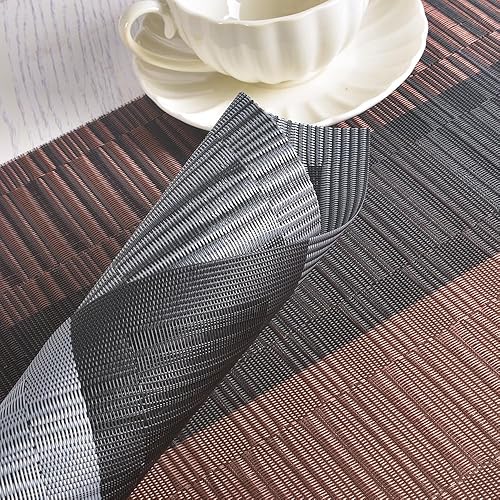 Miniatura 5 de homEdge Juego de 4 manteles individuales de PVC, antideslizantes, resistentes al calor, manteles individuales de vinilo lavables, juego de 4