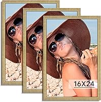 Vista 64 de Dark Brown 12x18 Frame Set of 3 - Rustic Woodgrain 12 x 18 Poster Frame with Plexiglass for Wall Gallery Display, 12x18 Picture Frame for Puzzles