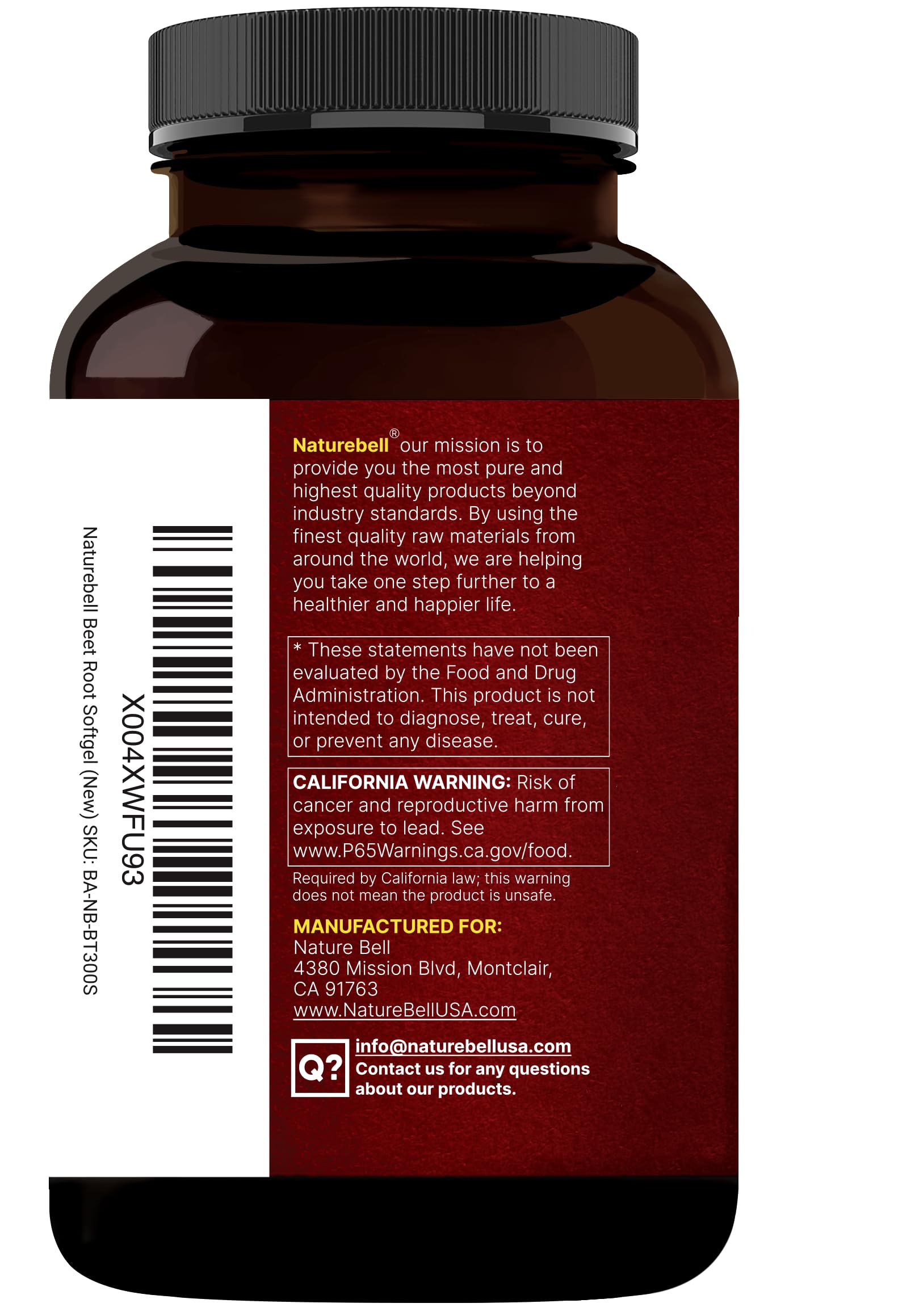 NatureBell Beet Root Extract – 300 Softgels | Supports Heart Health & Nitric Oxide Production* | Max Strength Beet Root Capsules with MCT Oil | High Bioavailability Formula — Amazon image 8