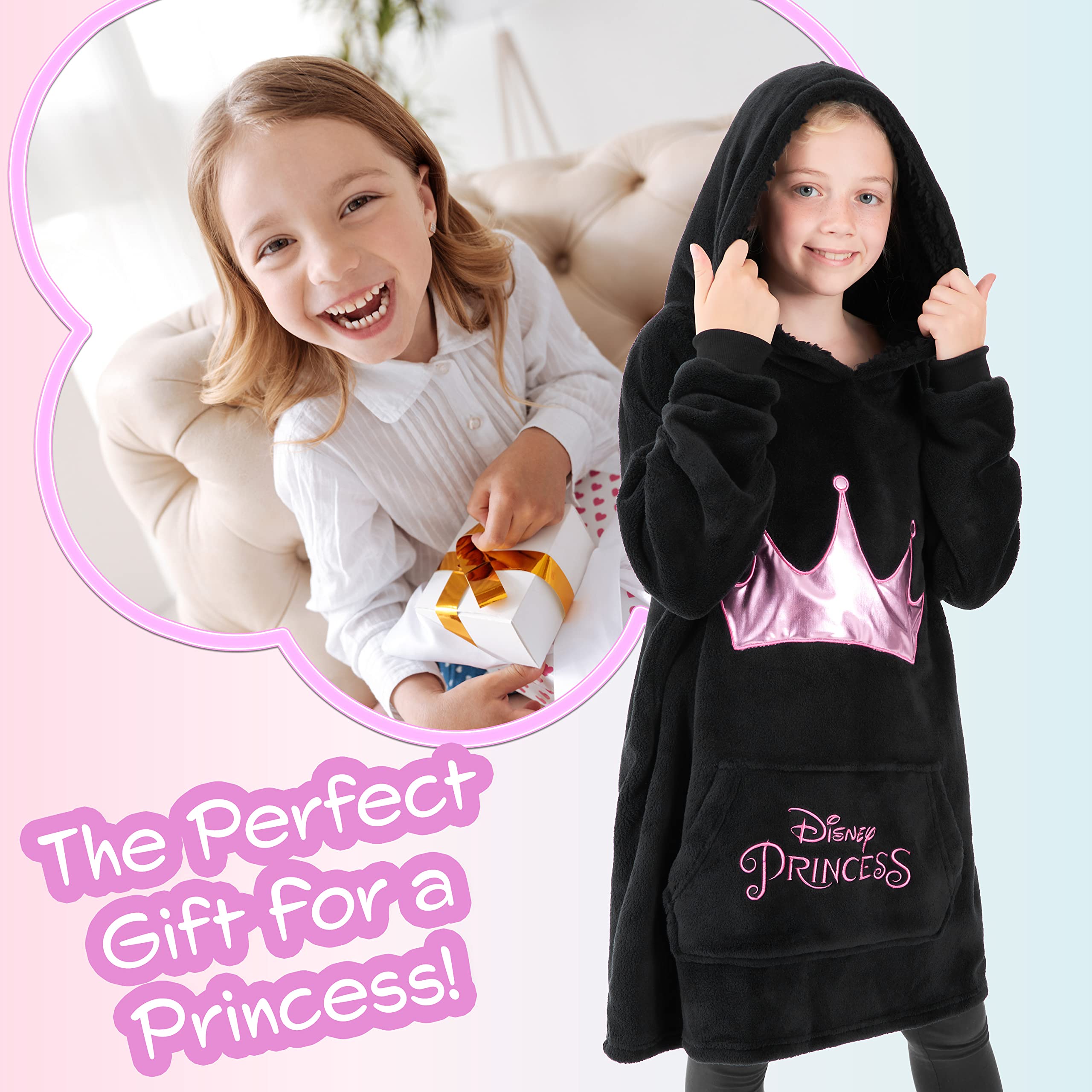 Disney Felpa Oversize Bambina Ragazza con Cappuccio Mickey Minnie Stitch