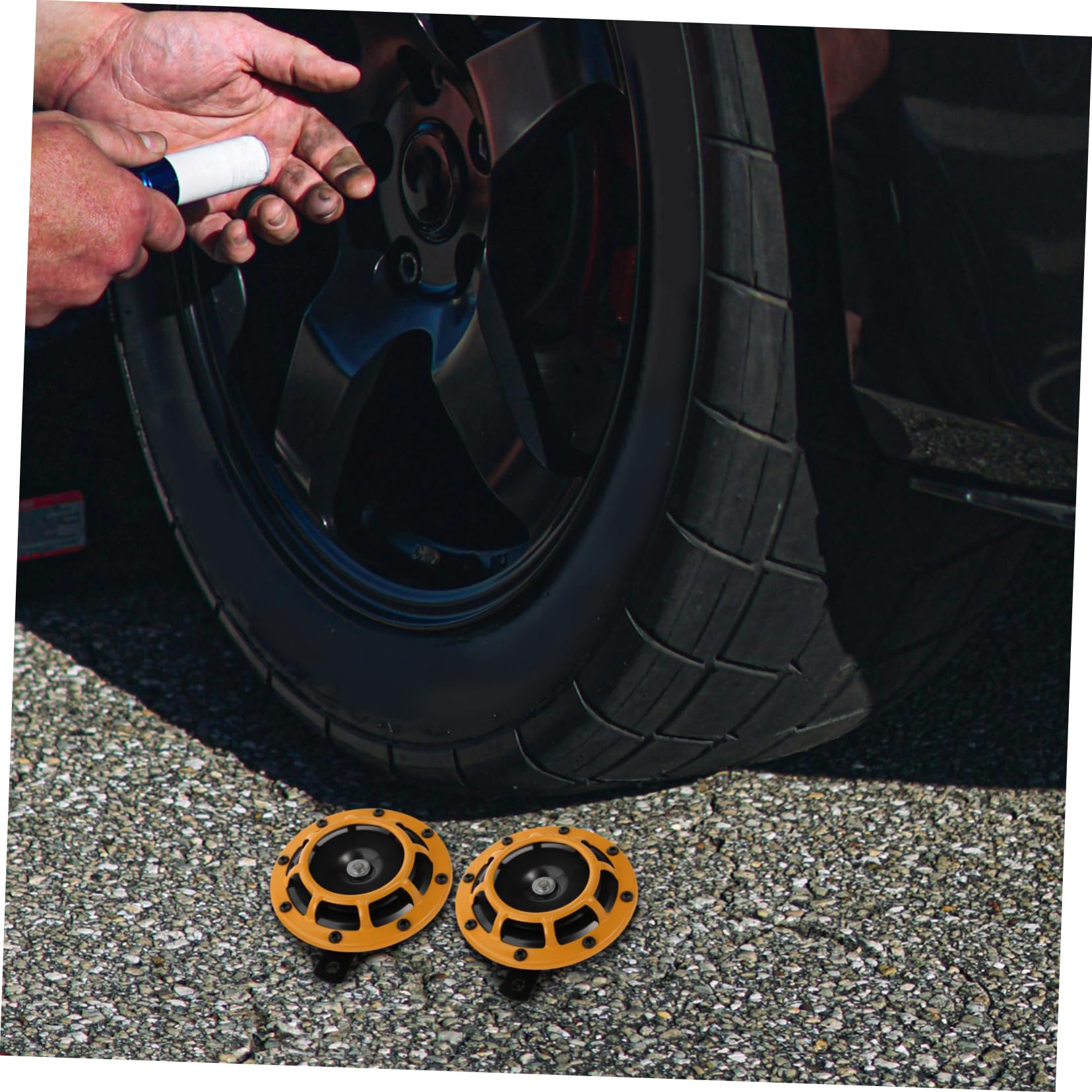 2piezas Bocina De Aire Para Automóvil y Motocicleta Doble Sonido Instalación Rápida y Sencilla Sonido Potente Para Entornos Ruidosos