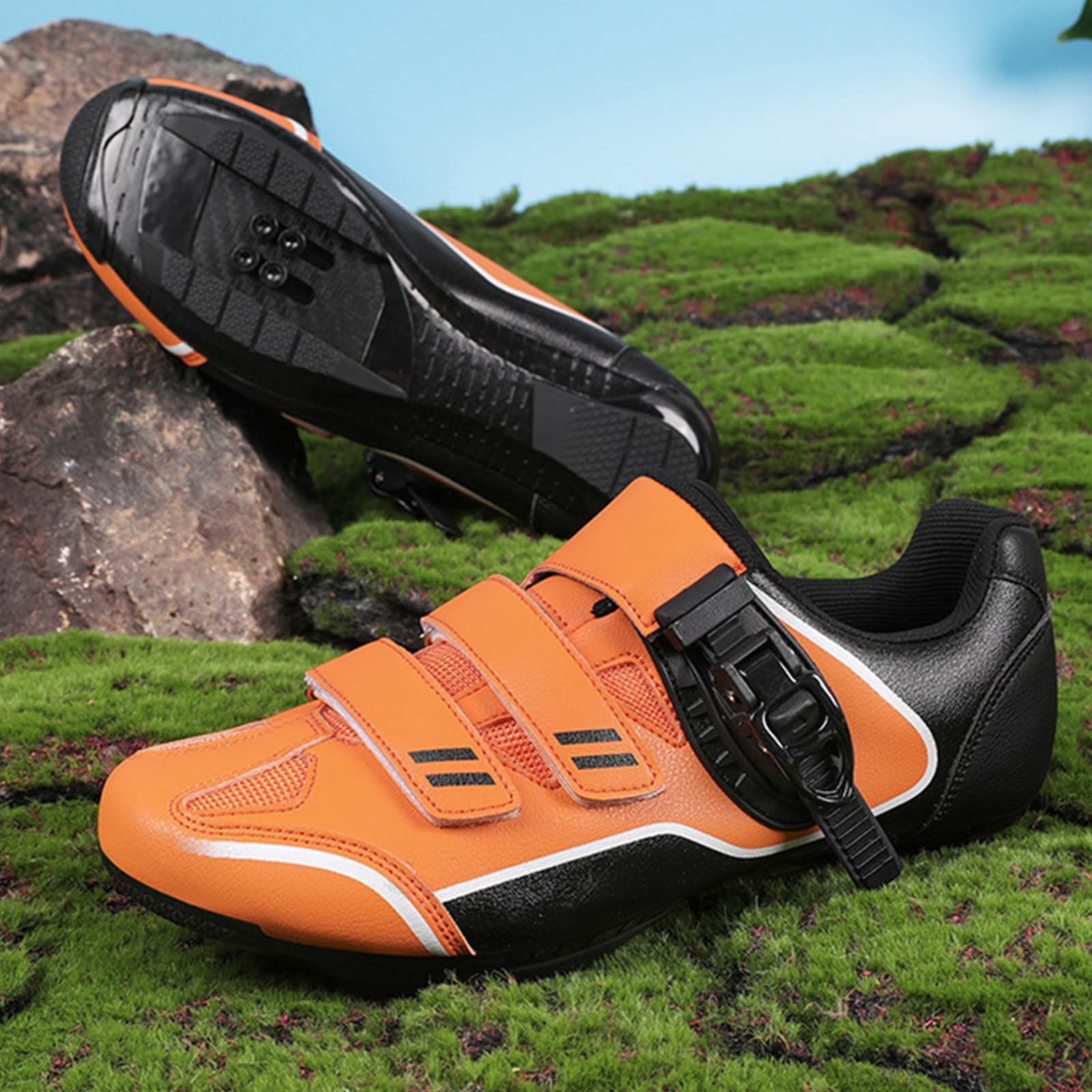Hombre Zapatilla MTB Ciclismo Compatible con SPD Pedales de 2 Tornillos con Calas Zapatos Bicicleta de Montaña Respirables Exterior Unisex Adulto