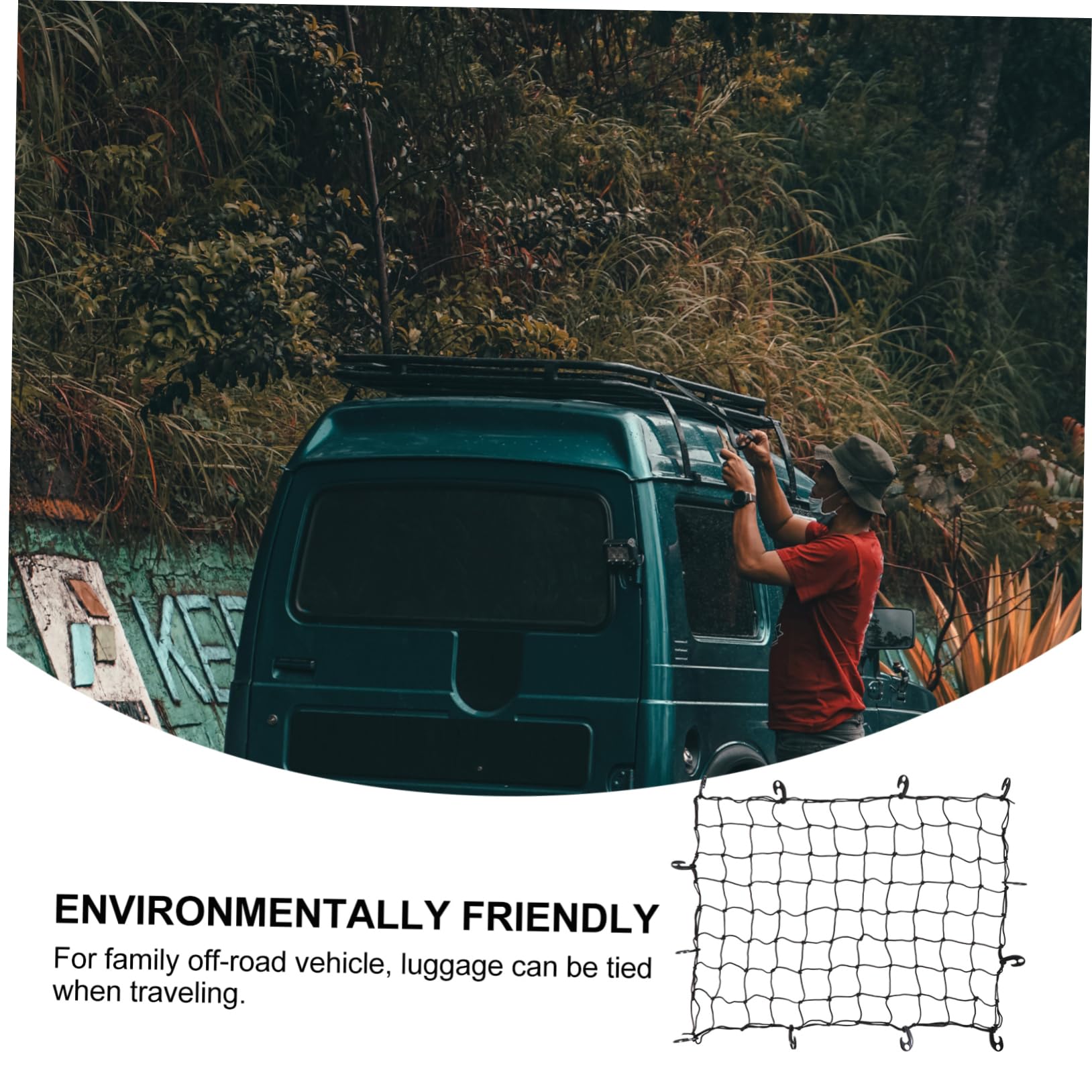 Filet à Bagages Noir 120x90 Cm en Caoutchouc pour Voiture